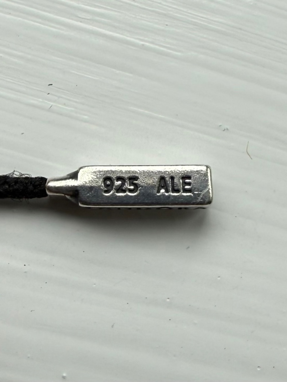 Pandora black fabric and sterling silver lariat - retired - Picture 3 of 3